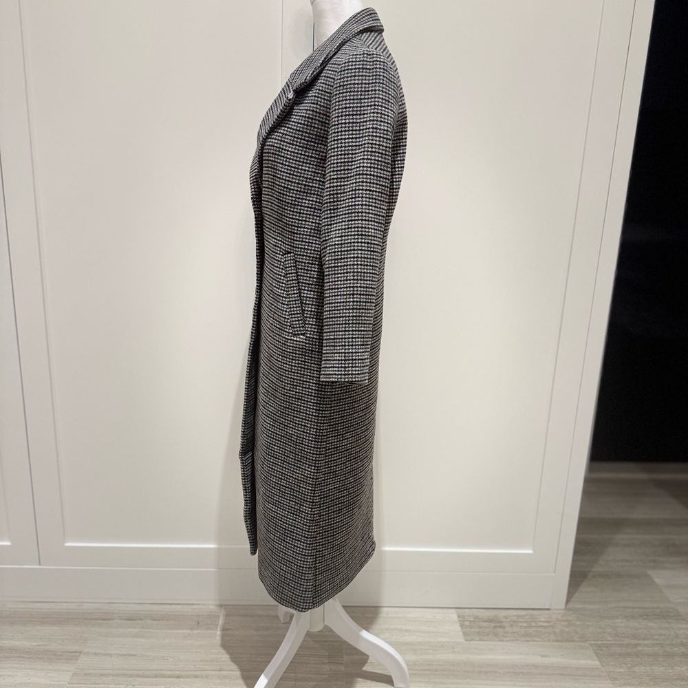 Mango Black and White Checkered Trench Coat - Picture 3 of 8